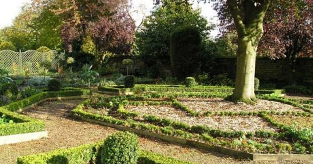 the restored formal garden at oakwell hall and country park